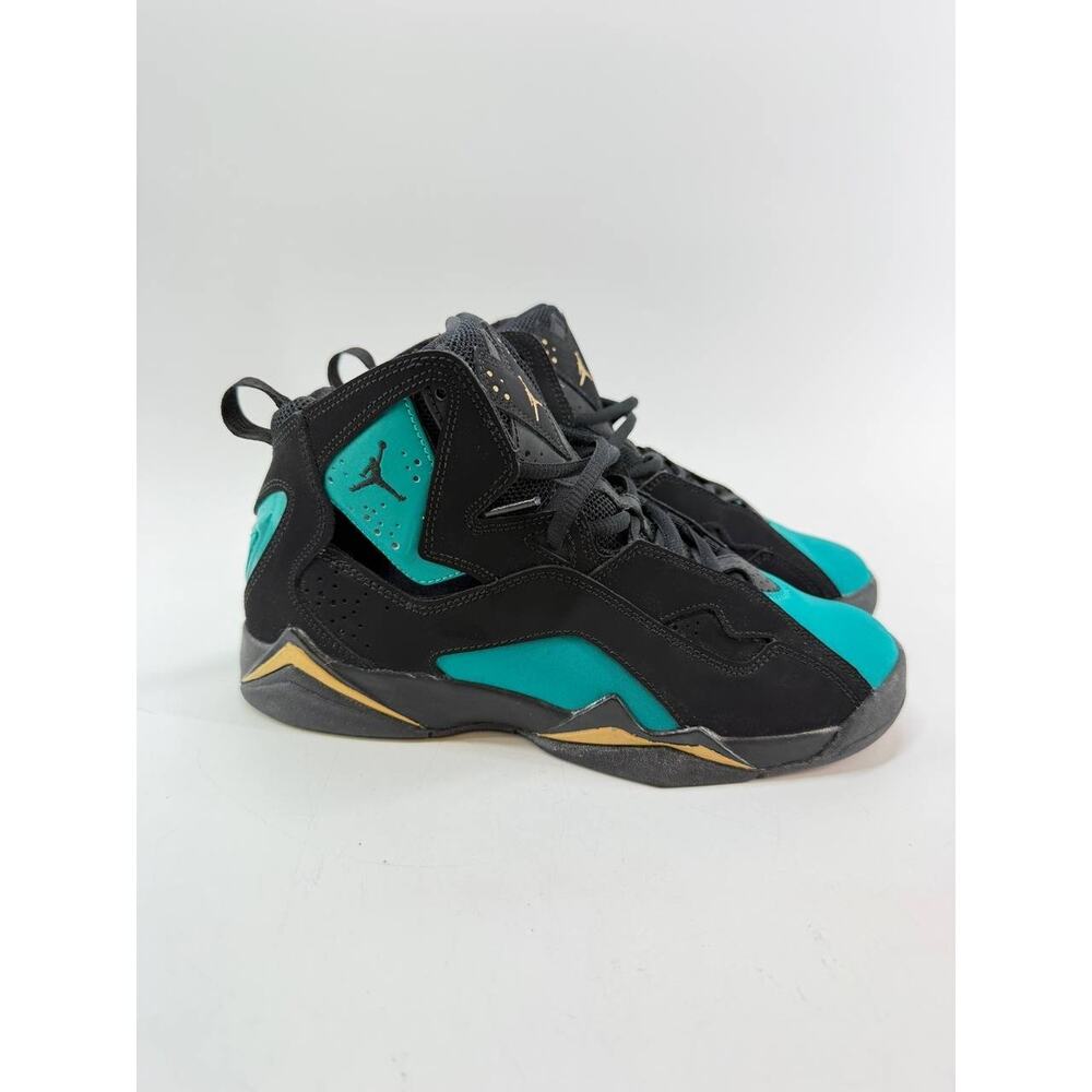Nike Air Jordan Youth Girls Size 5Y Black Teal High Top Sneakers Shoes - Picture 4 of 12